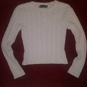525 America light pink cable knit sweater